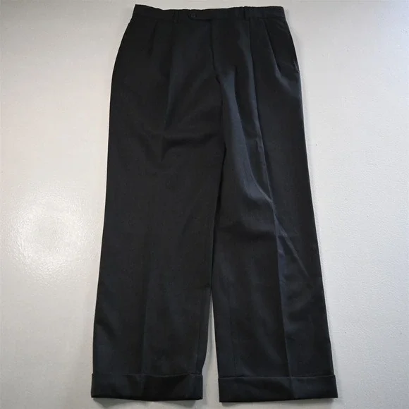 Jos A Bank 40R 34x30 Gray 100% Wool Mens Jacket Pants Suit